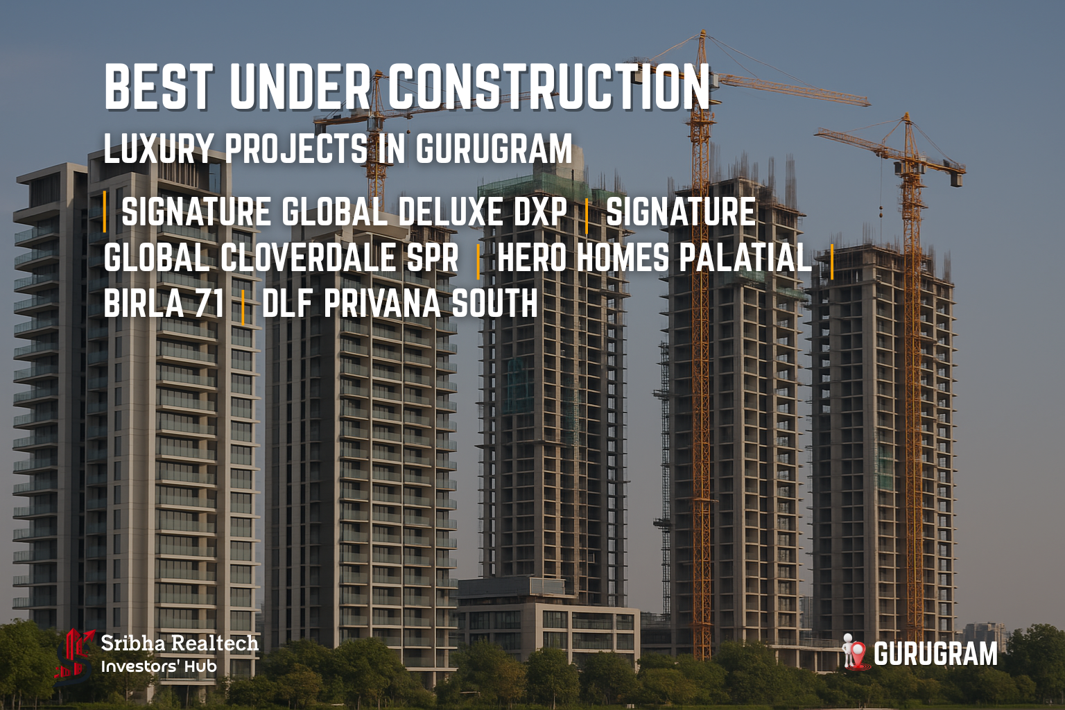 Discover the best under-construction luxury apartments in Gurugram, including DXP, Cloverdale SPR, Hero Homes Palatial, Birla 71 & DLF Privana South. Prices expected to rise—invest smart today.